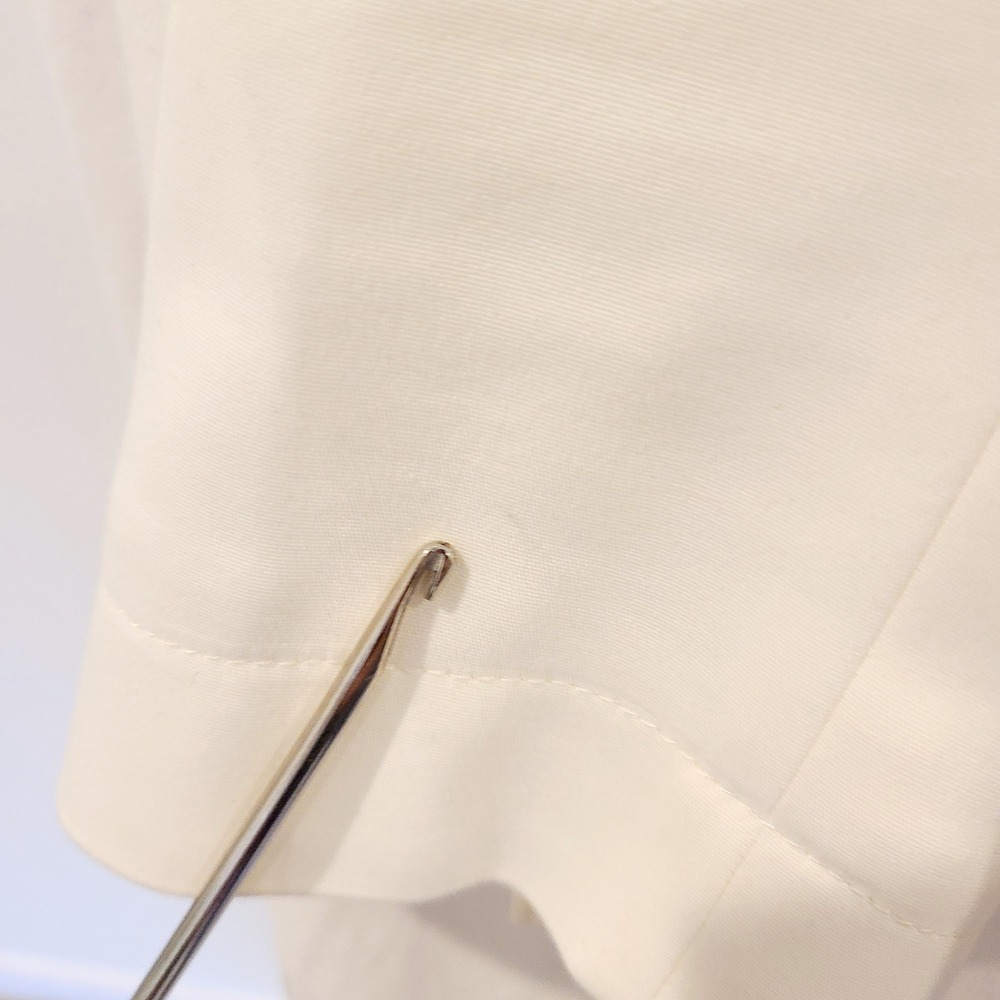 Akris Punto Cream White Cinched Drawstring Waist Peplum Blazer Jacket Size 6 - Picture 6 of 13